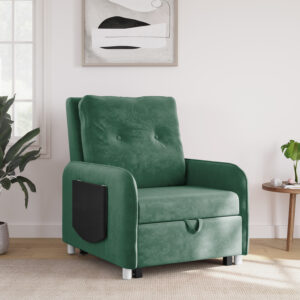 "Green Fabric Sofa Bed with Tufted Upholstery - Versatile and Stylish Furniture for Your Living Space"